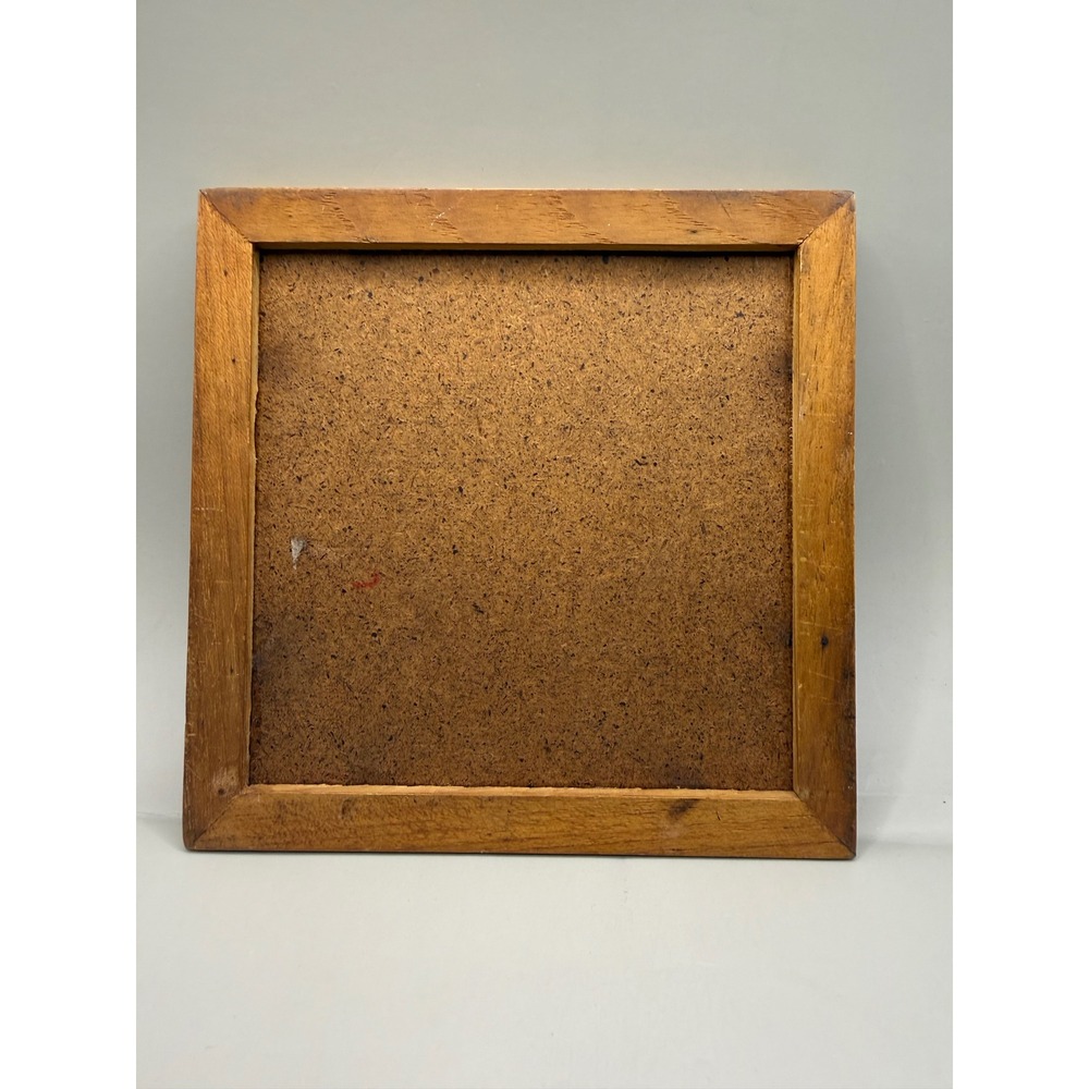 Vintage Bjorn Wiinblad Ceramic Trivet Blue White Danish Modern Wood Frame 6x6 - Picture 14 of 16